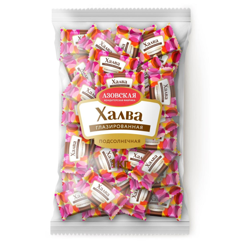 Конфеты шоколадные Азовская КФ Халва подсолн. глазир., 1кг - фото 1