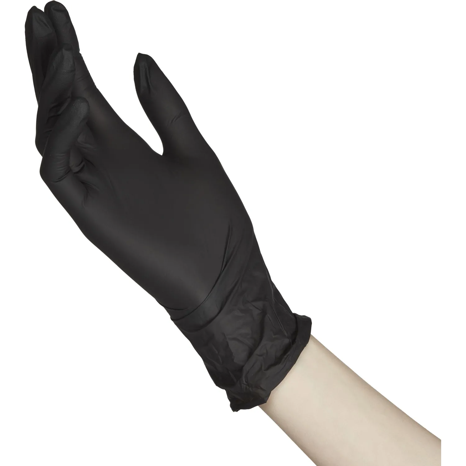 Перчатки нитрил., н/с,н/о,3,5г./шт,черн.FOXY-GLOVES S 50 пар/уп ШК4181/8560 - фото 2