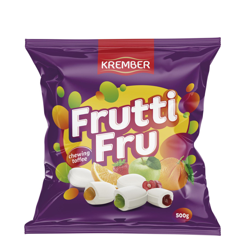 Конфеты жевательные Frutti Fru Ассорти с фруктовой начинокой, 500г - фото 1