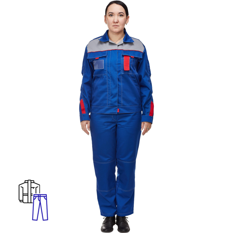 Костюм летний л10-КБР жен вас/сер/крас 48-50 170-176 ( серия л) - фото 1