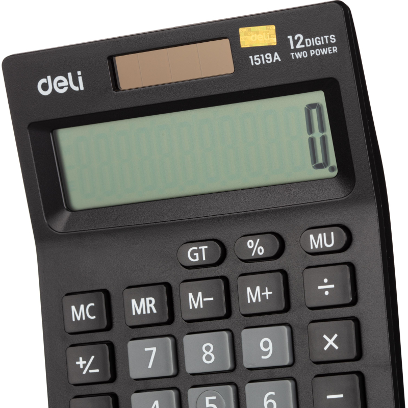 Калькулятор настольный КОМП. Deli E1519A, 12-р, дв.пит., 140x102мм, черный - фото 7