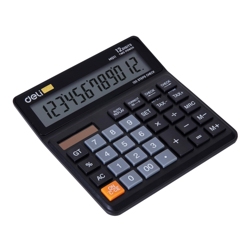 Калькулятор настольный КОМП. Deli EM01120, 12-р, дв.пит., 139x131мм, черный - фото 8