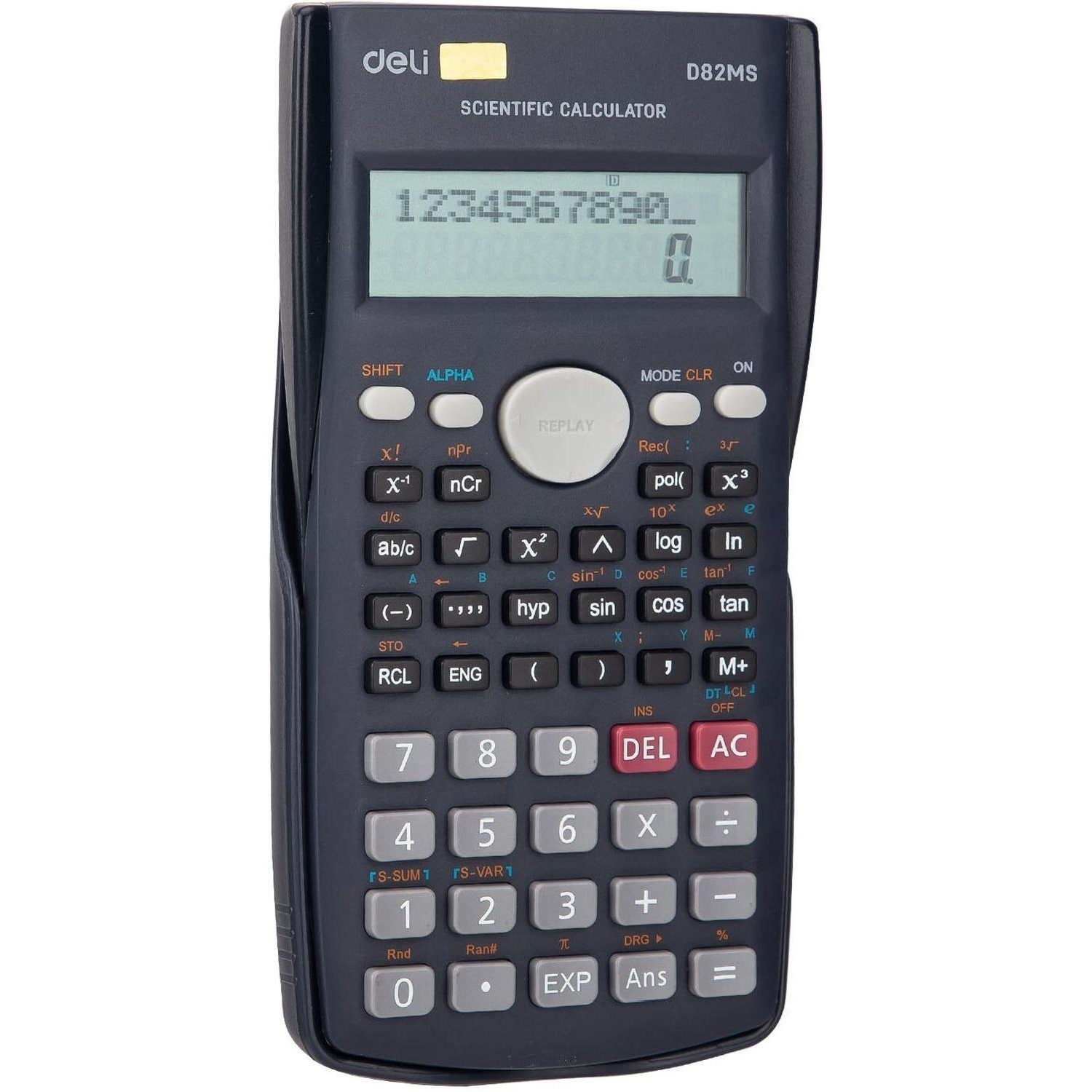Калькулятор научный Deli ED82MS темно-синий 10+2-разр. 240 функций - фото 1