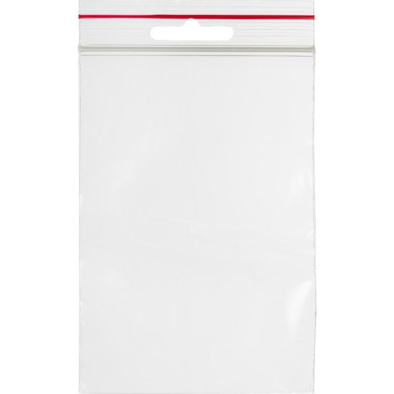 Пакет с замком (Zip Lock) 8х12 см с европодвесом, 60 мкм, 100 шт/уп - фото 1