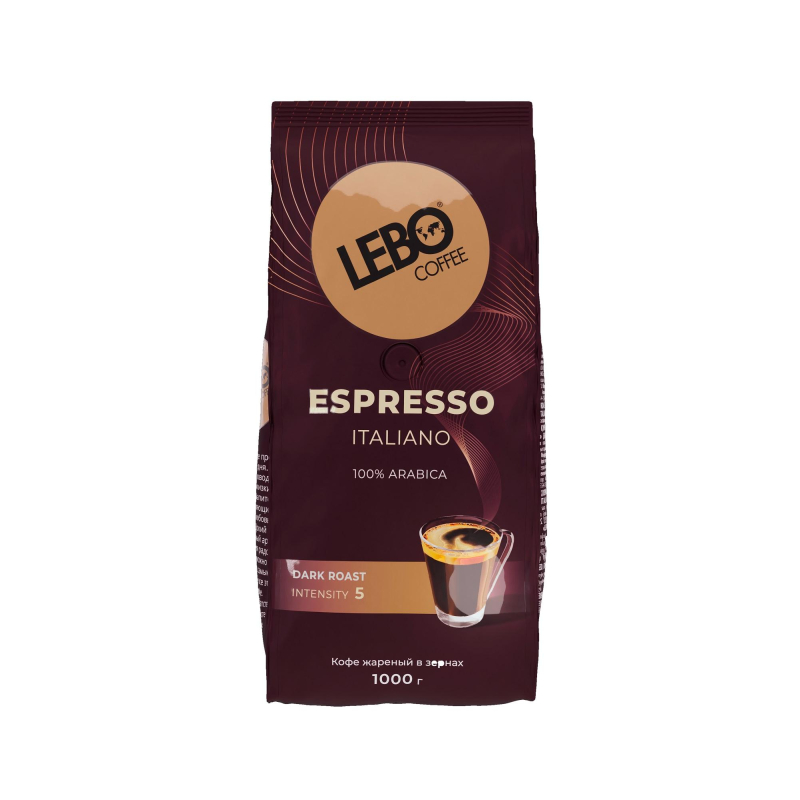 Кофе Lebo Espresso Italiano в зернах темн. обжар., 1кг - фото 2