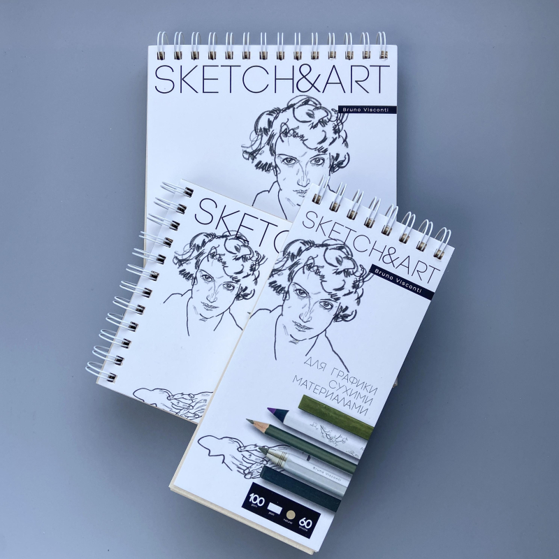 Скетчбук Sketch&Art 105х220мм 60л пухлая 100г на гребне 1-60-564/03 - фото 10