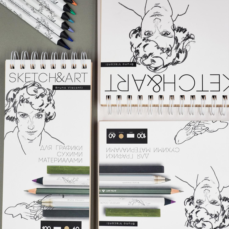 Скетчбук Sketch&Art 105х220мм 60л пухлая 100г на гребне 1-60-564/03 - фото 11