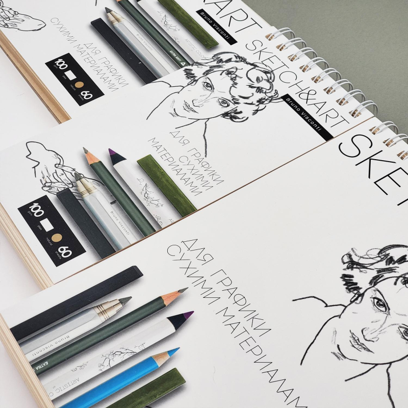 Скетчбук Sketch&Art 105х220мм 60л пухлая 100г на гребне 1-60-564/03 - фото 13