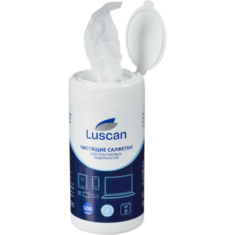 Салфетки д/поверхн Luscan, туба, 100шт/уп 135х165 МБЛ - фото 5