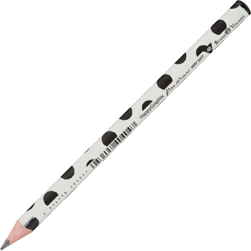 Карандаш чернографитный HappyGraphix JumboBlackРolkaDots 4В 3,5мм21-0062/29 - фото 2