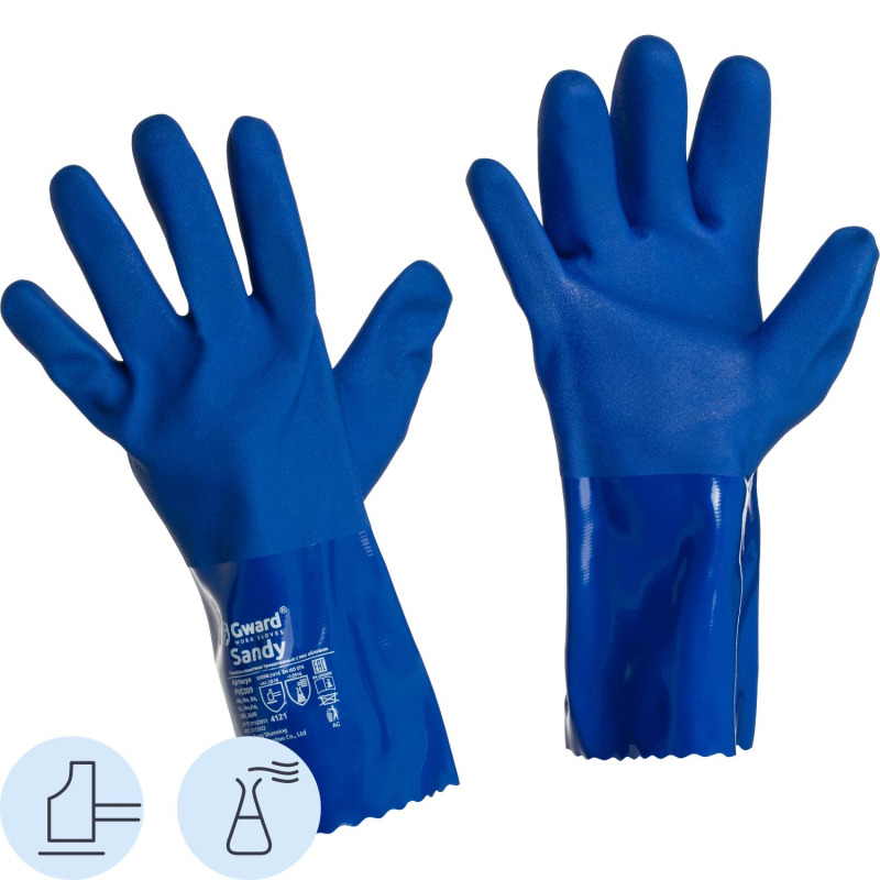 Перчатки защитные ПВХ Gward Sandy (PVC009) р.10 (6пар/уп) - фото 1