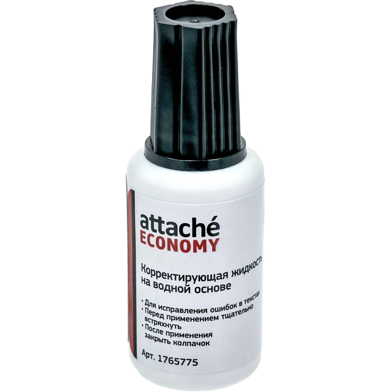 Корректирующая жидкость 25г Attache Economy водная основа, кисточка - фото 2