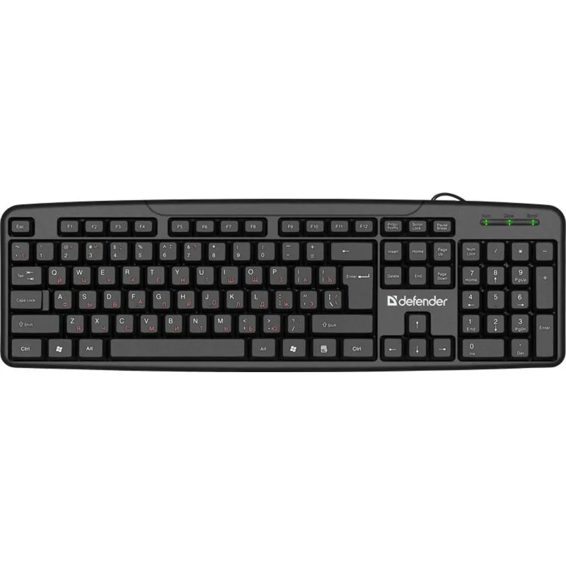 Клавиатура Defender Astra HB-588 RU, проводная, черный, полноразмерная - фото 1