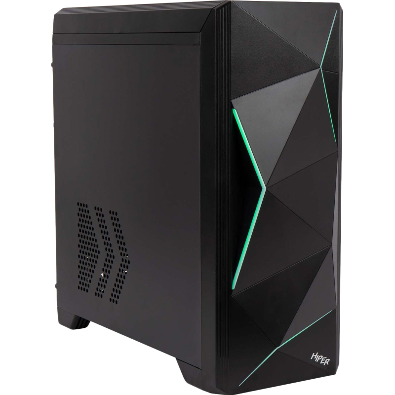 Корпус Hiper A68 черный без БП mATX 1x80mm 1x92mm 2xUSB2.0 1xUSB3.0 audio - фото 4