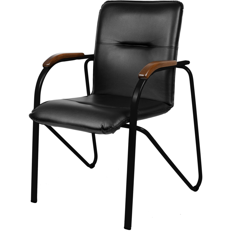 Конференц-кресло UA_EChair SAMBA Black к/з черн./орех (V-4 1.031) - фото 1