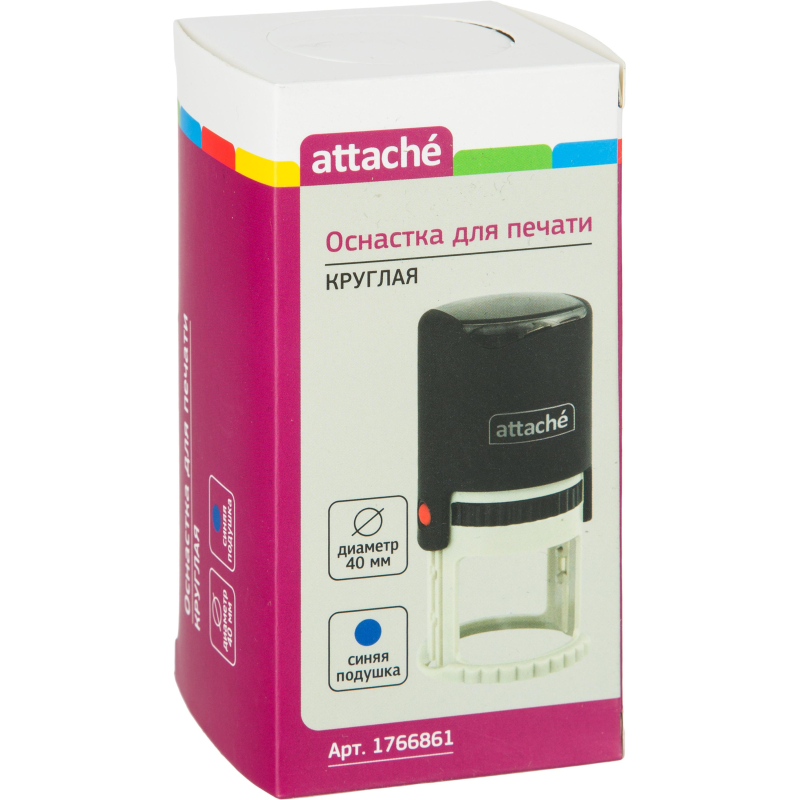 Оснастка для печати круглая Attache R40 черная 9140 - фото 5