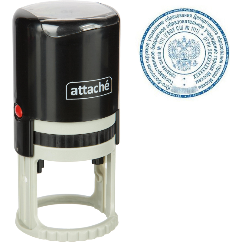 Оснастка для печати круглая Attache R45 черная 9045 - фото 1