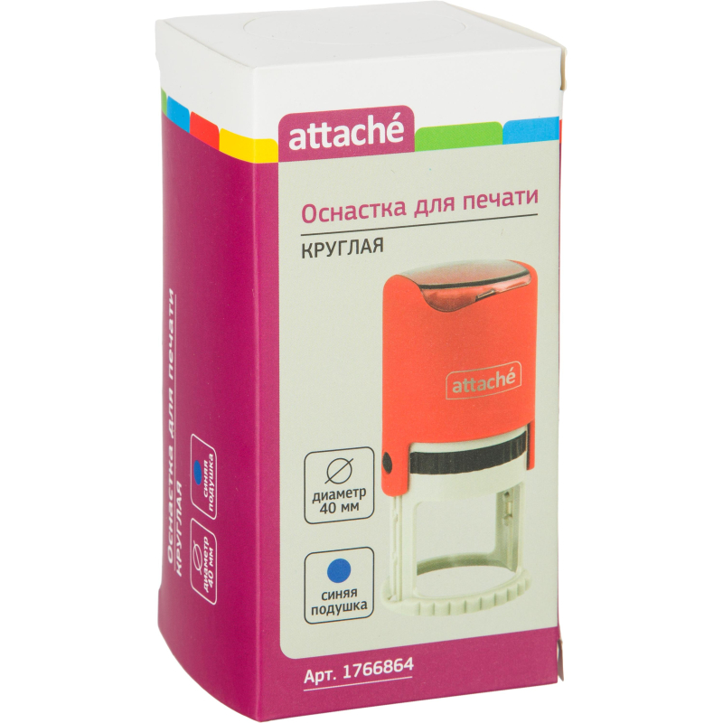 Оснастка для печати круглая Attache R40 красная 9140 - фото 5