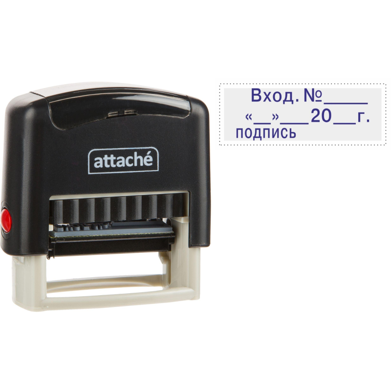 Штамп стандартный Attache Вход.N__ __ __20_г подпись 35х11 9011-T 3.7 - фото 1