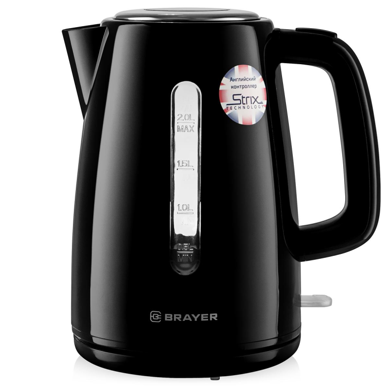 Чайник электрический BRAYER BR1058BK,2200 Вт, 2 л, STRIX,пластик,автооткл - фото 1