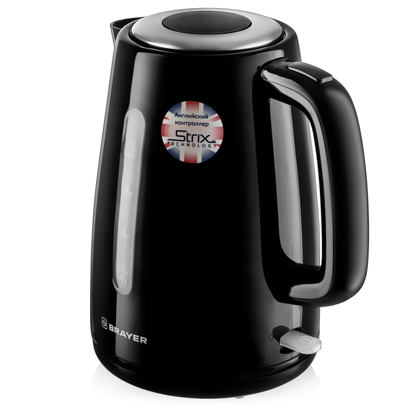 Чайник электрический BRAYER BR1058BK,2200 Вт, 2 л, STRIX,пластик,автооткл - фото 3