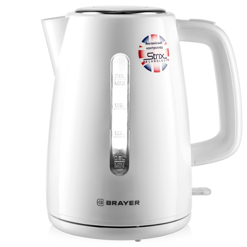 Чайник электрический BRAYER BR1058WH,2200 Вт,2 л,STRIX,пластик,автооткл - фото 1