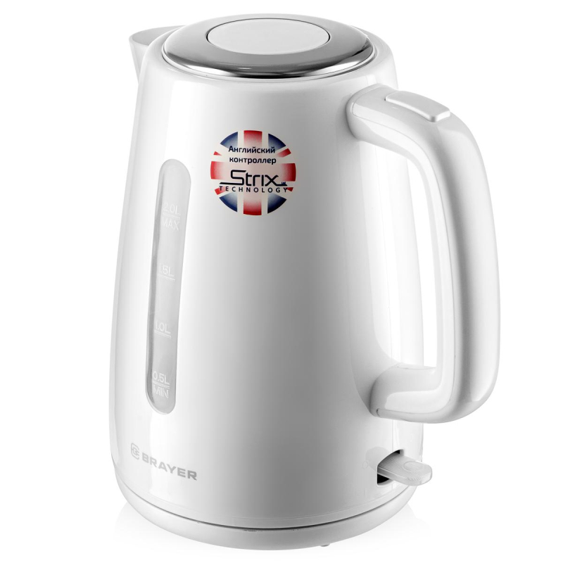 Чайник электрический BRAYER BR1058WH,2200 Вт,2 л,STRIX,пластик,автооткл - фото 3