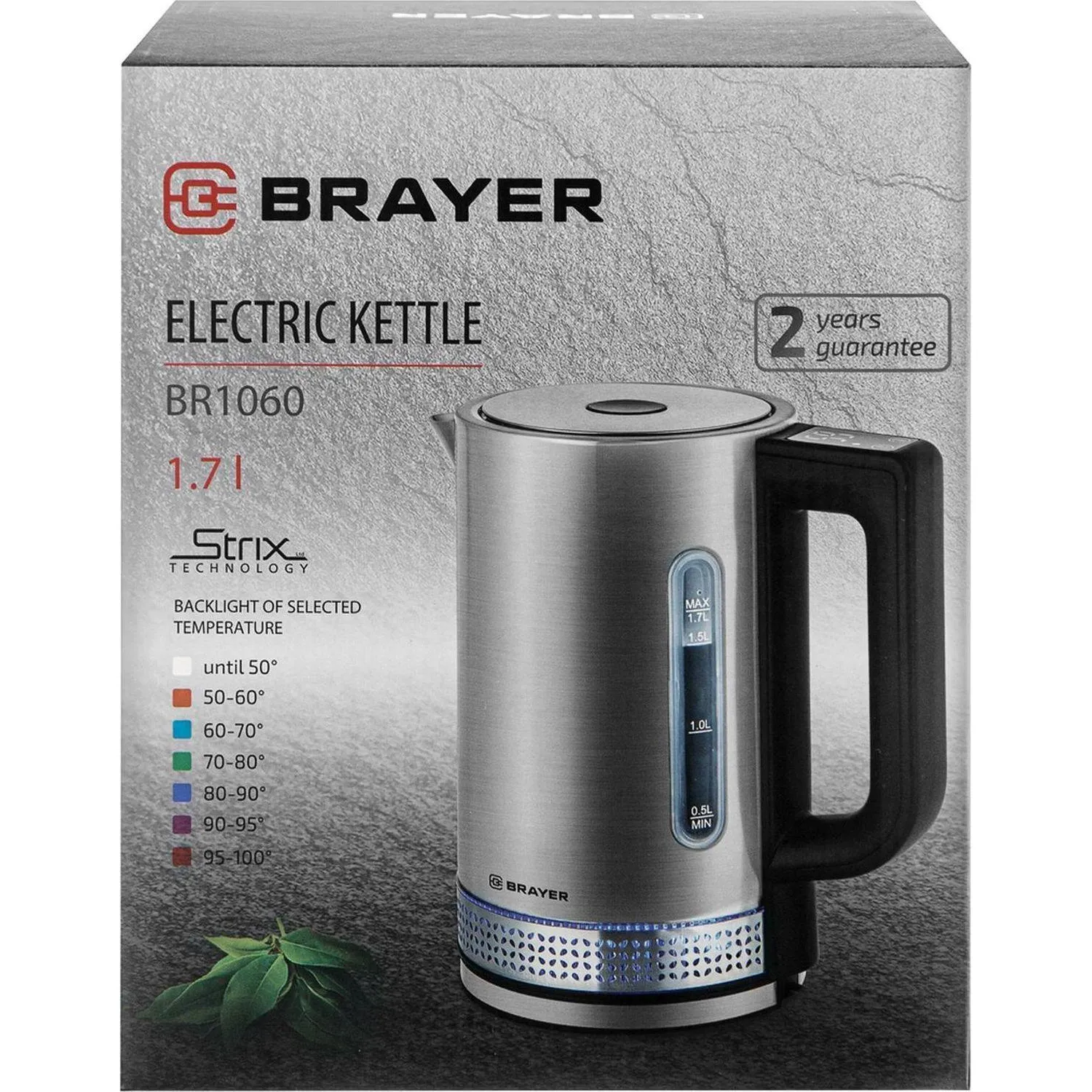Чайник электрический BRAYER BR1060,2,2кВт,1,7л,STRIX,металл,подсвет - фото 4