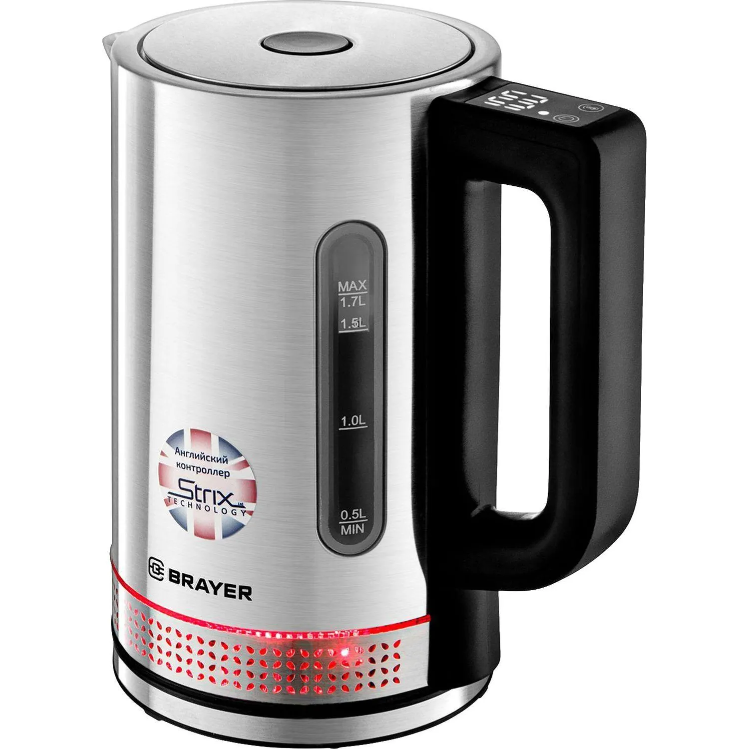 Чайник электрический BRAYER BR1060,2,2кВт,1,7л,STRIX,металл,подсвет - фото 8