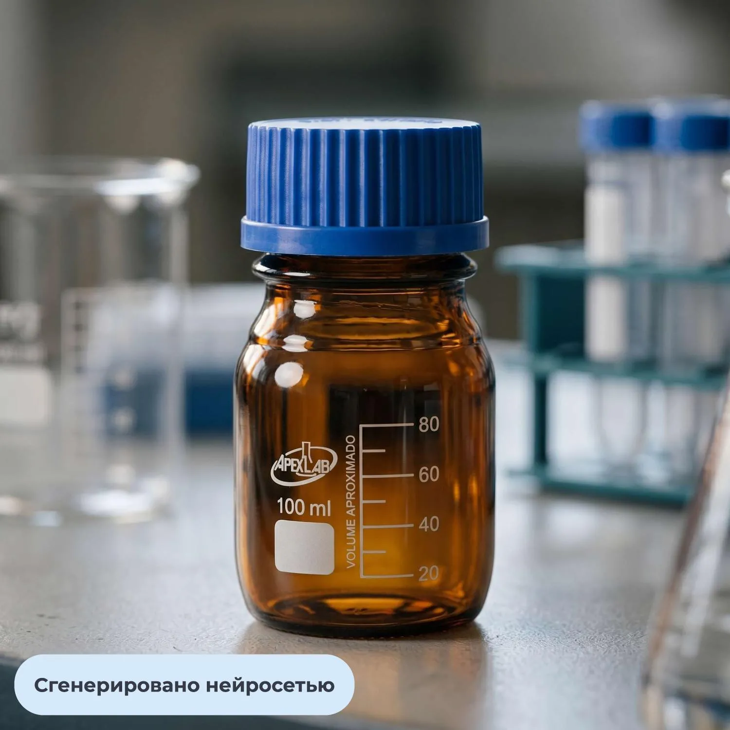Банка 100мл ТС с винтовой пластиковой крышкой (темное стекло) Apexlab - фото 2