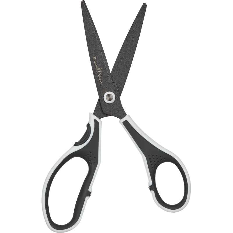 Ножницы Bruno Visconti FINECUT 210мм, тефл.покр,прорезин. ручки,ч/б,60-0026 - фото 4