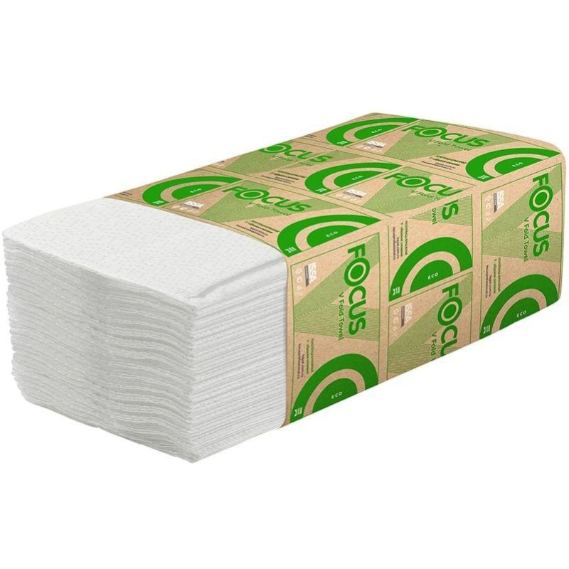 Полотенца бумажные д/дисп. FOCUS Eco Vсл 1сл бел 250л 15пач/уп 5083741 п/э - фото 5