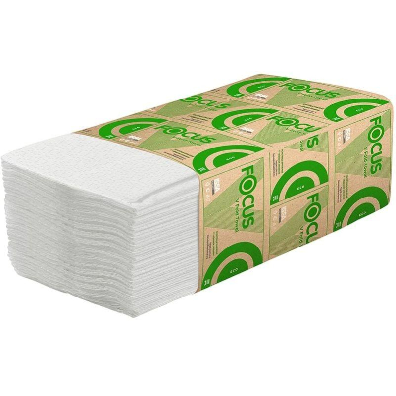 Полотенца бумажные д/дисп. FOCUS Eco Vсл 1сл бел 200л 15пач/уп 5083743 п/э - фото 5