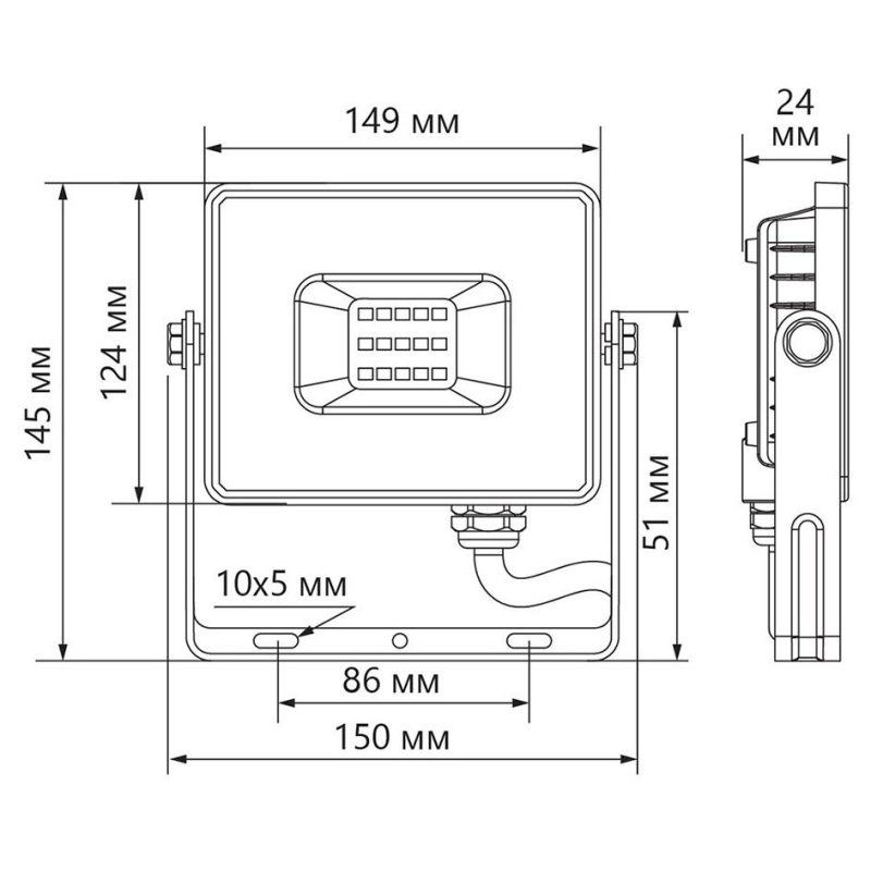Прожектор светодиодный FERON 2835 SMD 50W 4000K AC220V/50Hz LL-921 (29497) - фото 5