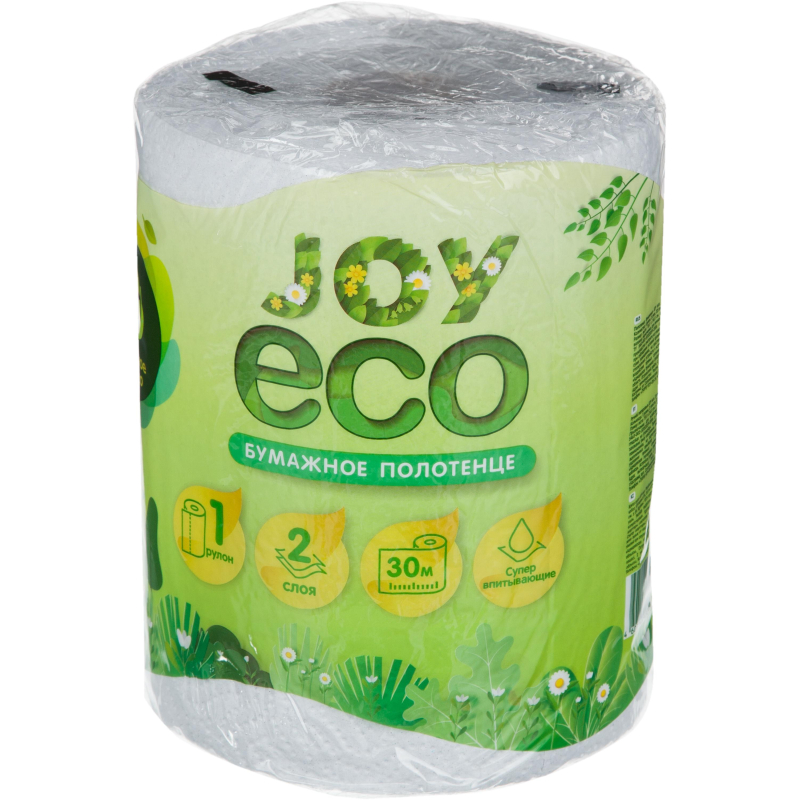 Полотенца бумажные JoyEco 2сл вторич 30м 1рул/уп - фото 1