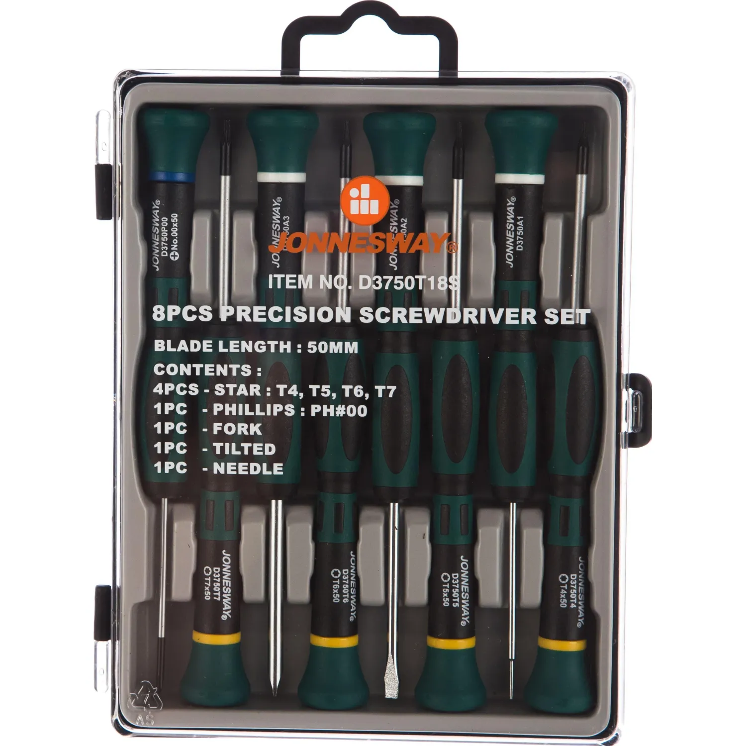 Набор отверток для точной механики TORX, 50 мм, 8 предметов D3750T18S - фото 7