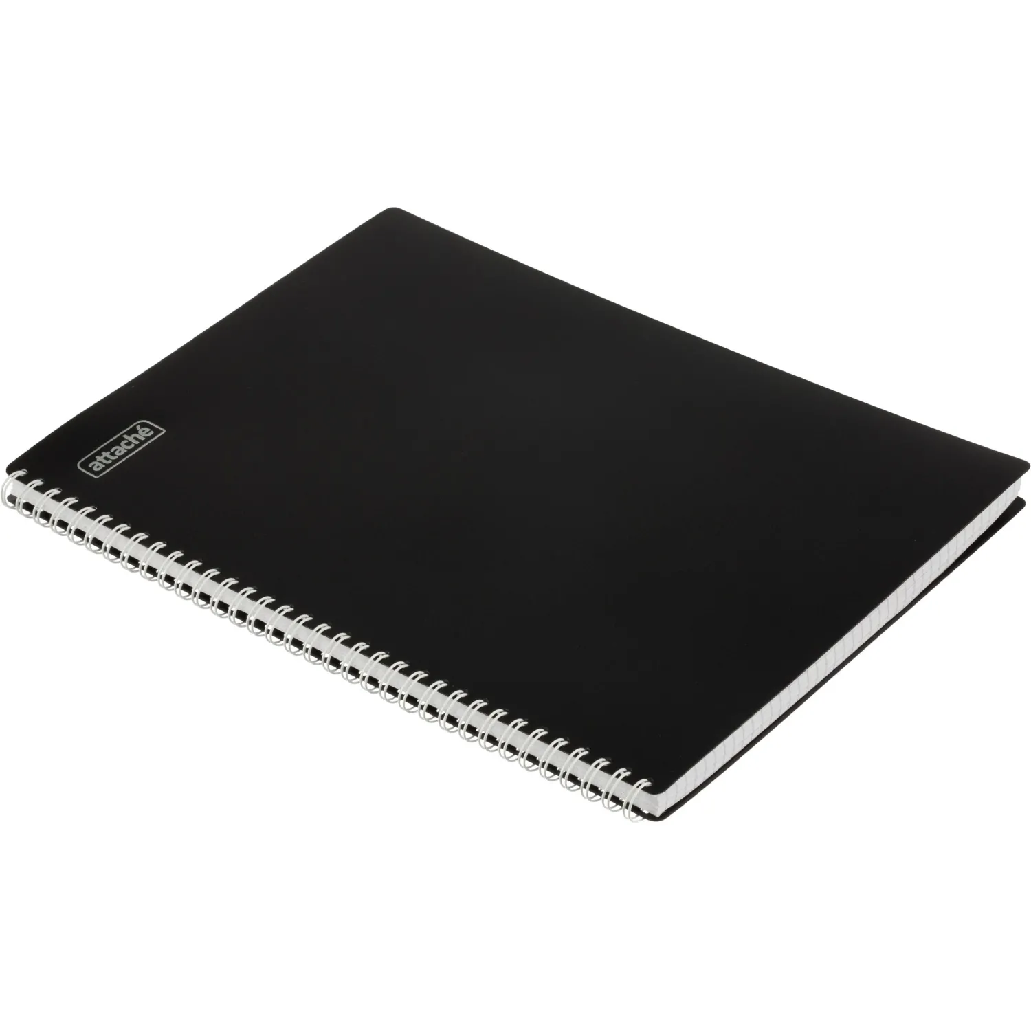 Бизнес-тетрадь А4 120л Attache гребень клетка пластик черн с тиснением - фото 4