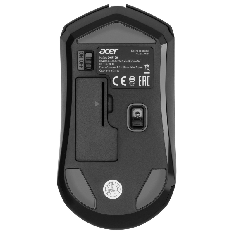 Набор клавиатура+мышь Acer OKR120 клав:black мышь:black USB//(ZL.KBDEE.007) - фото 11