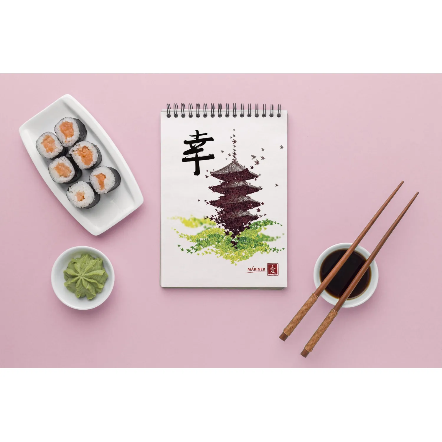 Блокнот А5 100л Mariner Япония клетка, обложка картон,спираль 0024 - фото 12