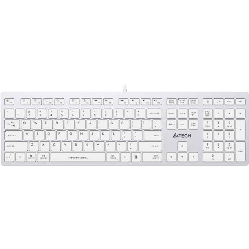 Клавиатура A4Tech Fstyler FX50 белый USB slim Multimedia (FX50 WHITE) - фото 1