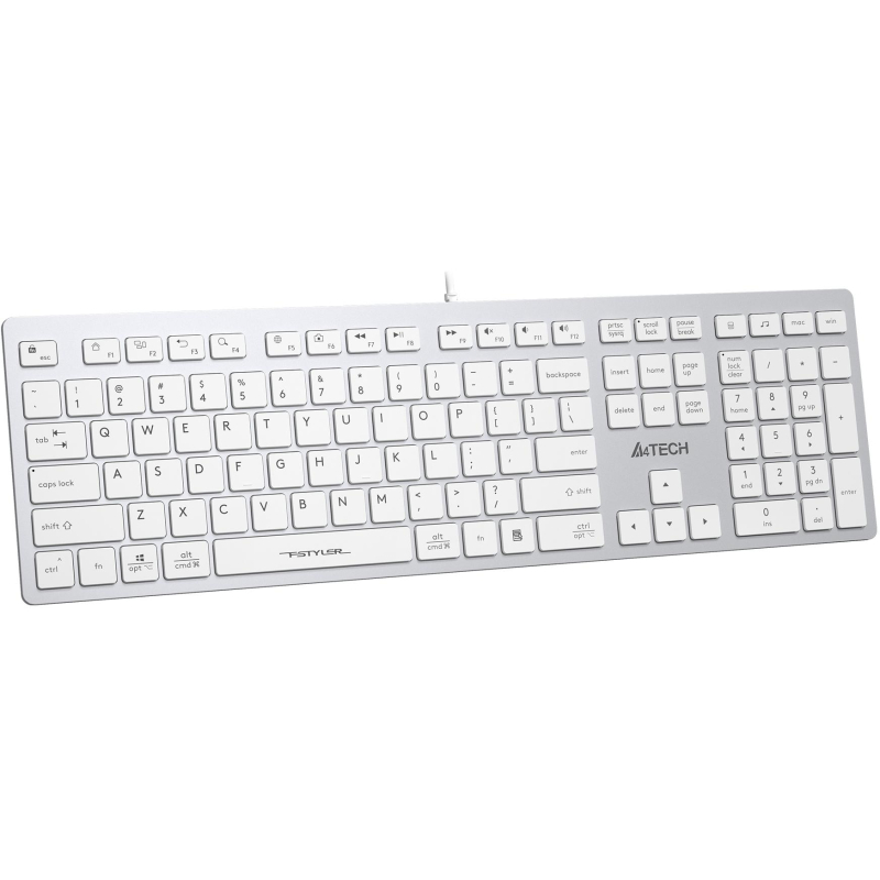 Клавиатура A4Tech Fstyler FX50 белый USB slim Multimedia (FX50 WHITE) - фото 3