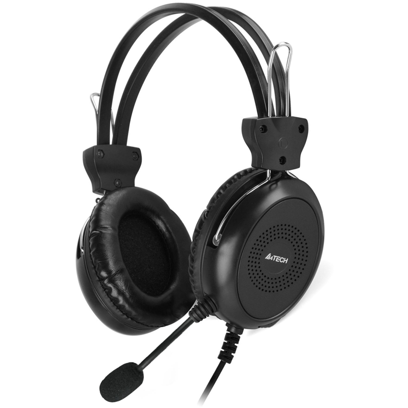 Гарнитура A4Tech HU-30 черный 2м накладные USB - фото 1