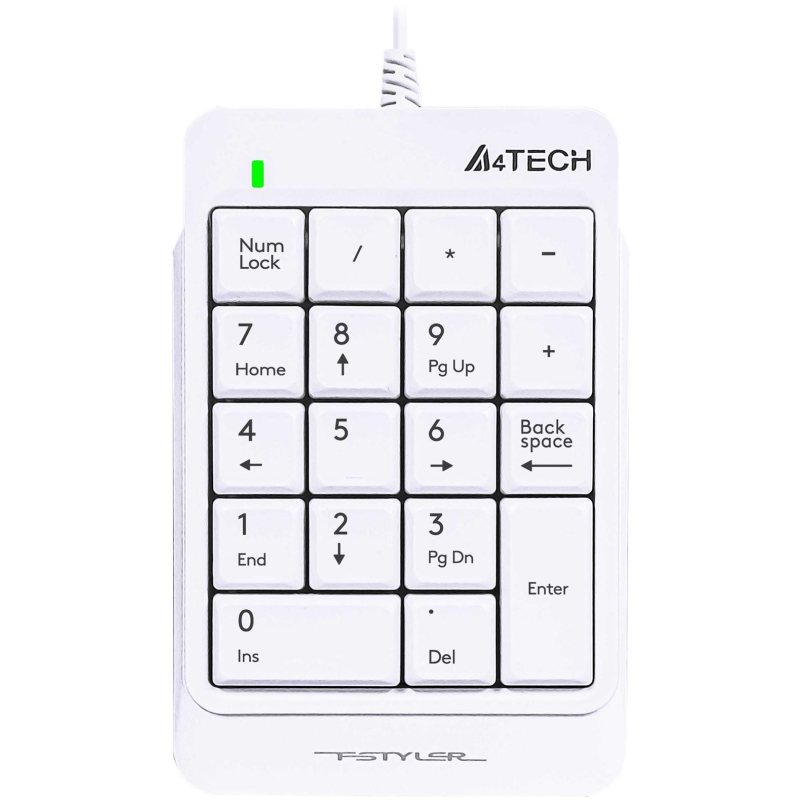 Клавиатура A4Tech Fstyler FK13P цифровой блок USB slim д/ноут (FK13P WHITE) - фото 1