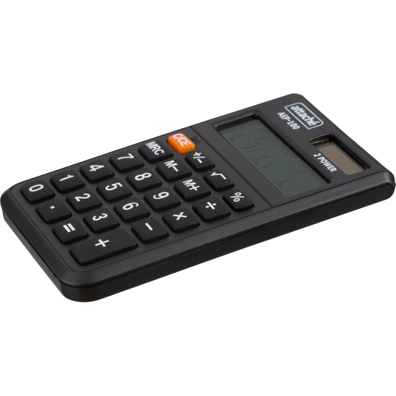 Калькулятор карманный Attache, AEP-100,8р,двойное питание, черн - фото 10