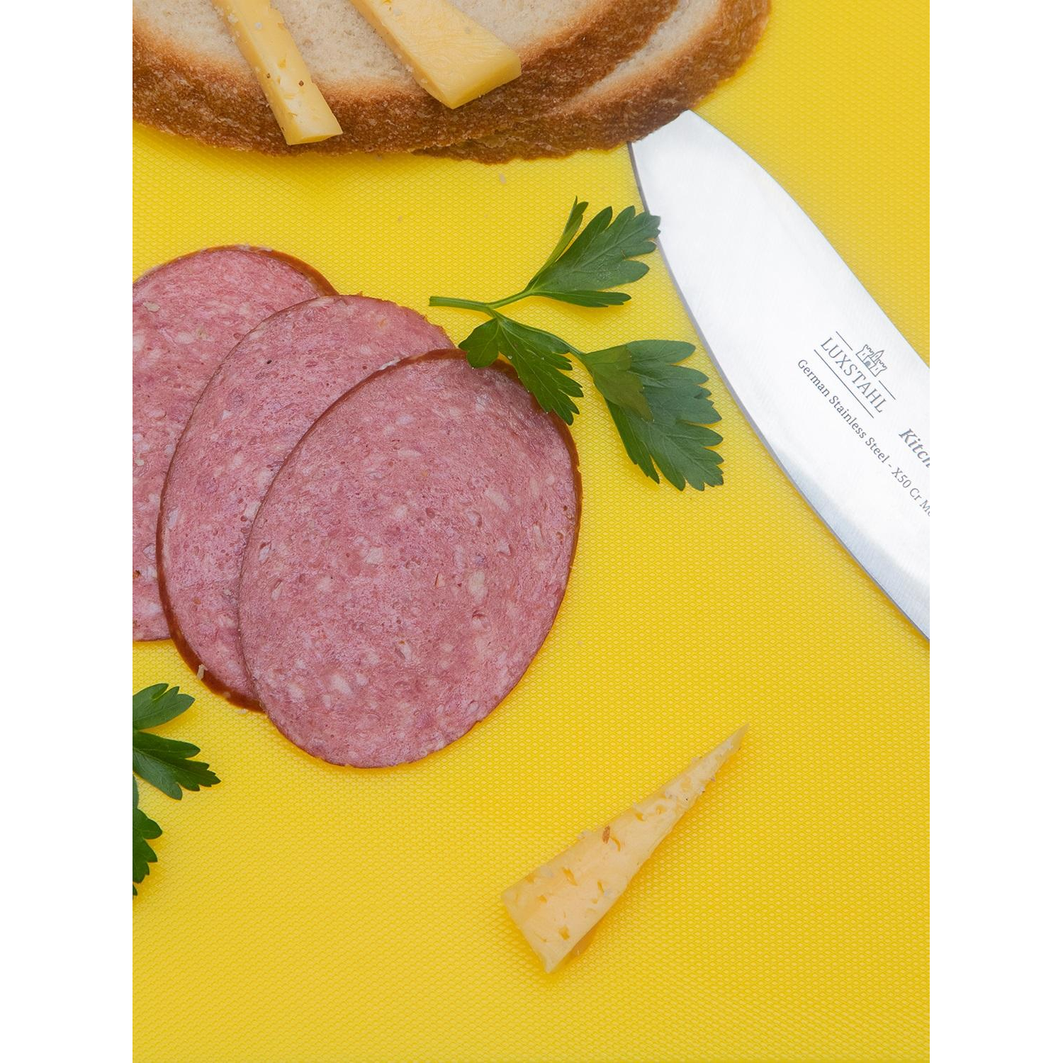 Доска разделочная 600х400х18 желтая, пластик мки307/2 - фото 4