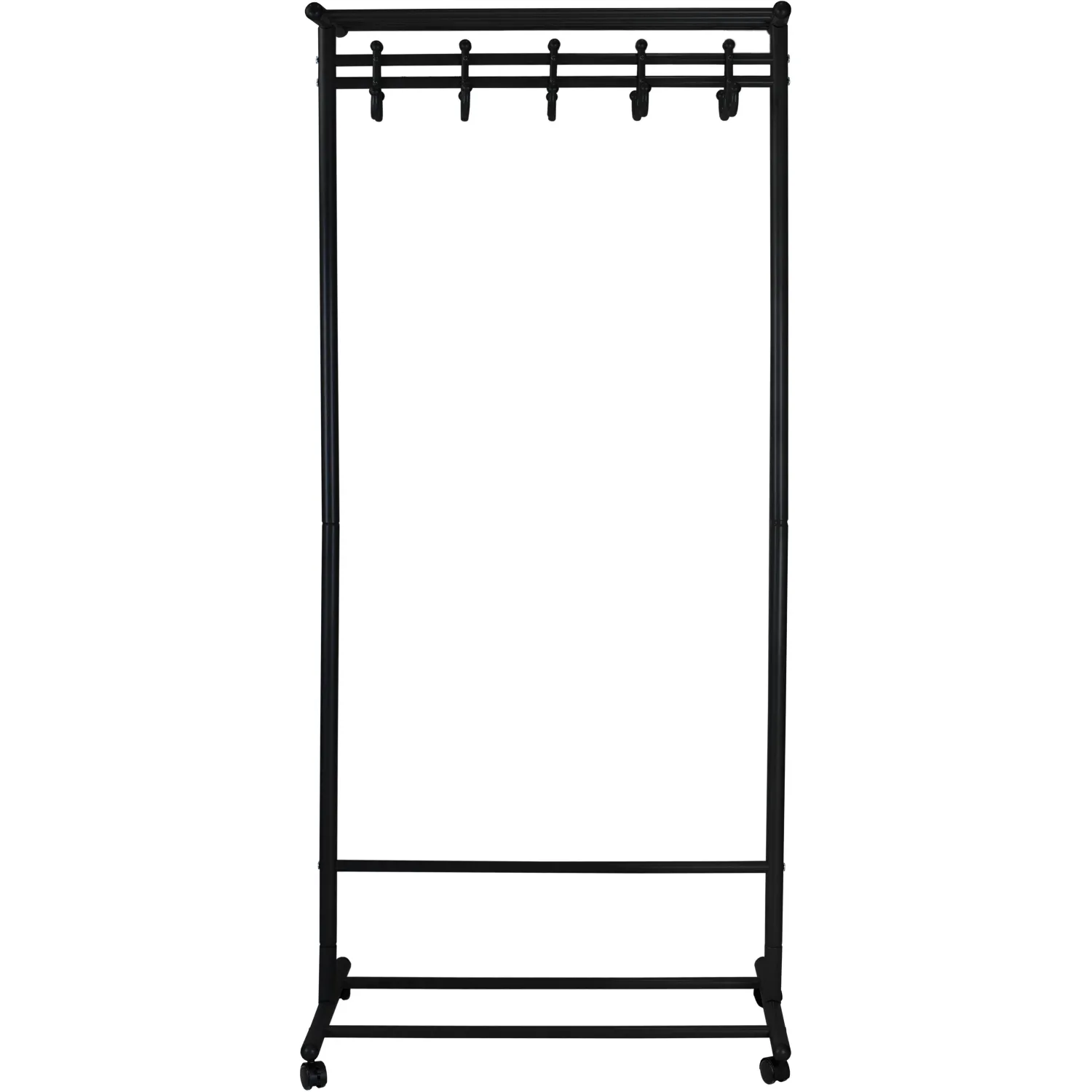 Вешалка МЕ_напольная М 9 с крючками (8295), колеса, черный - фото 3