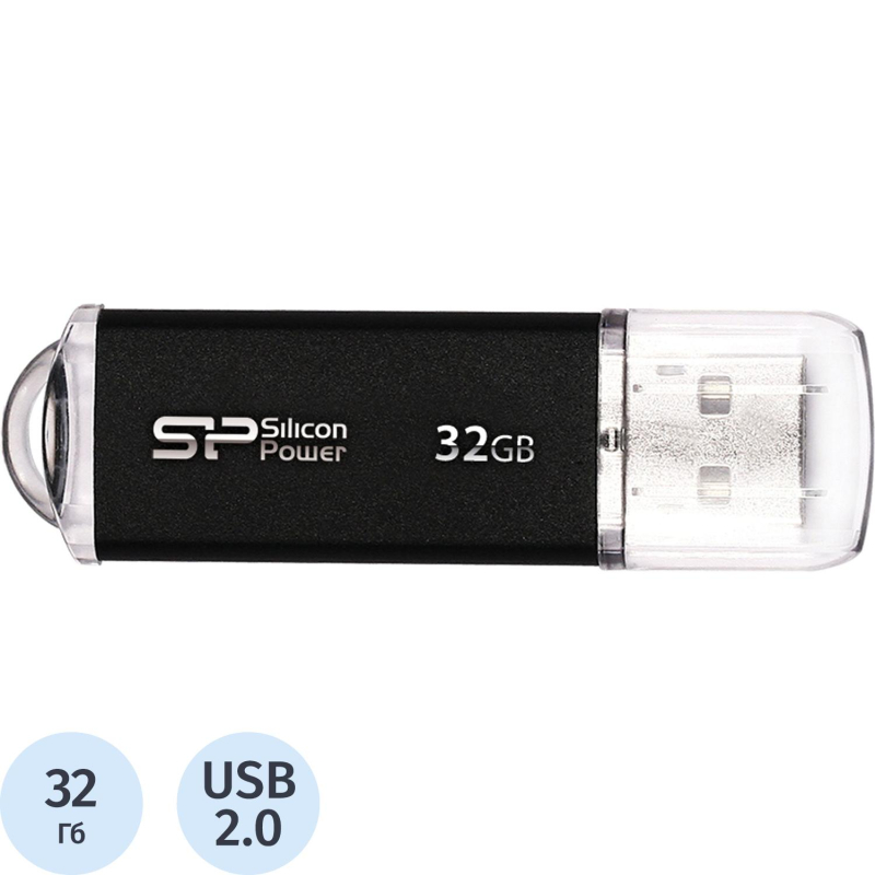 Флеш-память Silicon Power Ultima II I-Ser, 32Gb, USB 2.0, SP032GBUF2M01V1K - фото 1