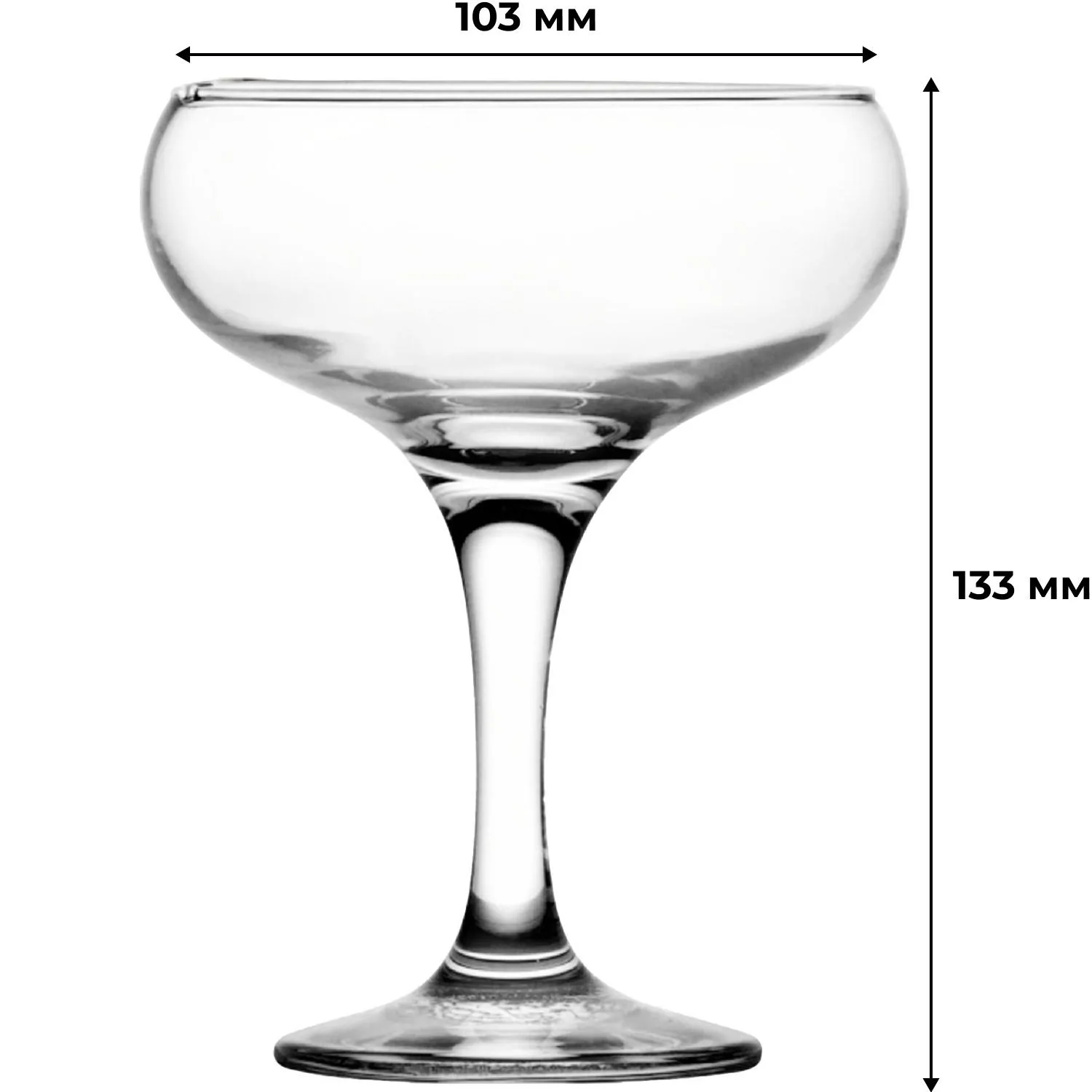 Бокал (шампанское) 260 мл. d=103 мм. h=133 мм. Бистро 12шт/уп - фото 4
