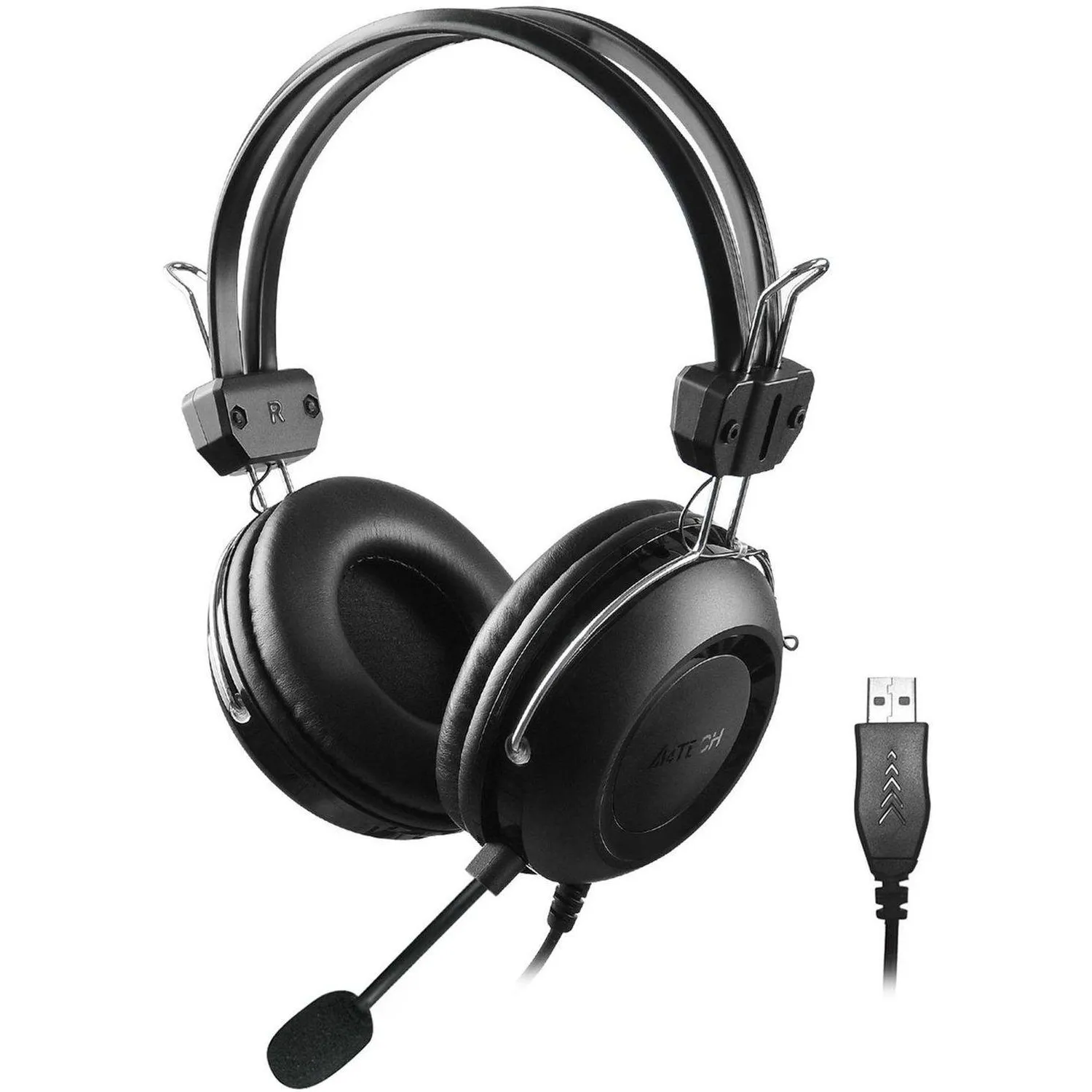 Гарнитура A4Tech черный 2м накладные USB оголовье (HU-35) - фото 2