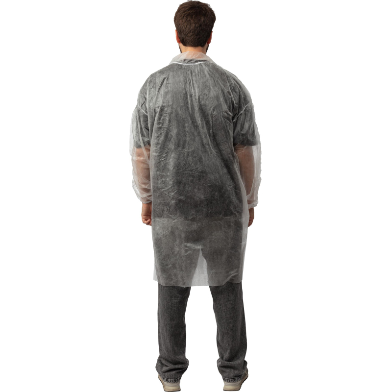 Халат процед однораз. рук.рез,на кнопках,XXXL,дл.110см,пл 20,белый,10шт/уп - фото 4